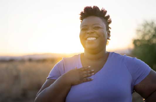 woman smiling